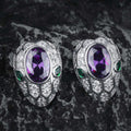Snake Head Cubic Zirconia Stud Earrings E7534