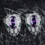 Snake Head Cubic Zirconia Stud Earrings E7534
