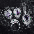 Snake Head Cubic Zirconia Stud Earrings E7534