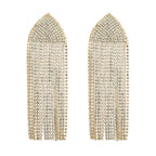 Rhinestone Tassel 925 Silver Post Earrings E7563