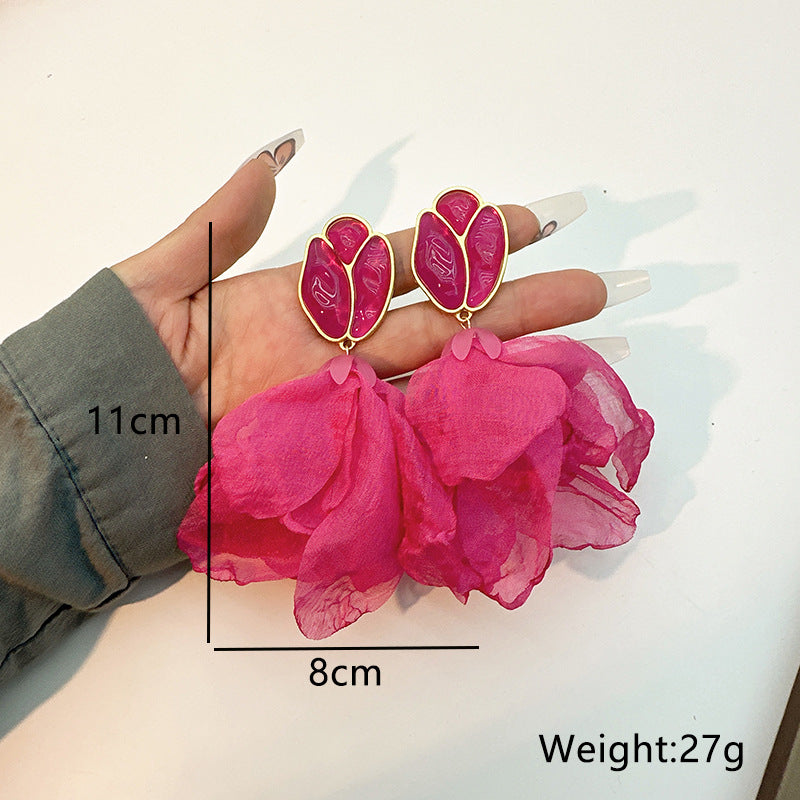 Floral Tulip Gauze Earrings E7605