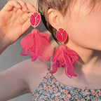 Floral Tulip Gauze Earrings E7605