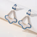 Geometry Floral Cubic Zirconia Earrings E7611