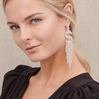 Alphabet Rhinestone Tassel Earrings E7614