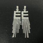 Alphabet Rhinestone Tassel Earrings E7614
