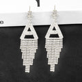 Alphabet Rhinestone Tassel Earrings E7614