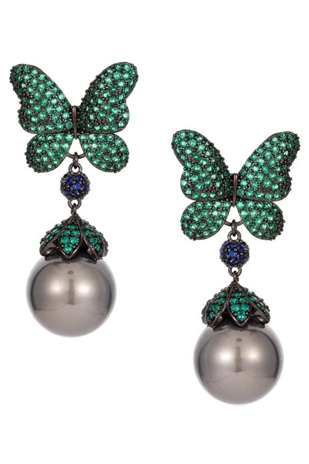 Butterfly Pearl Cubic Zirconia Earrings E7828