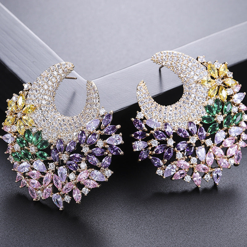 Floral Cubic Zirconia Earrings E7656