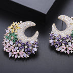Floral Cubic Zirconia Earrings E7656