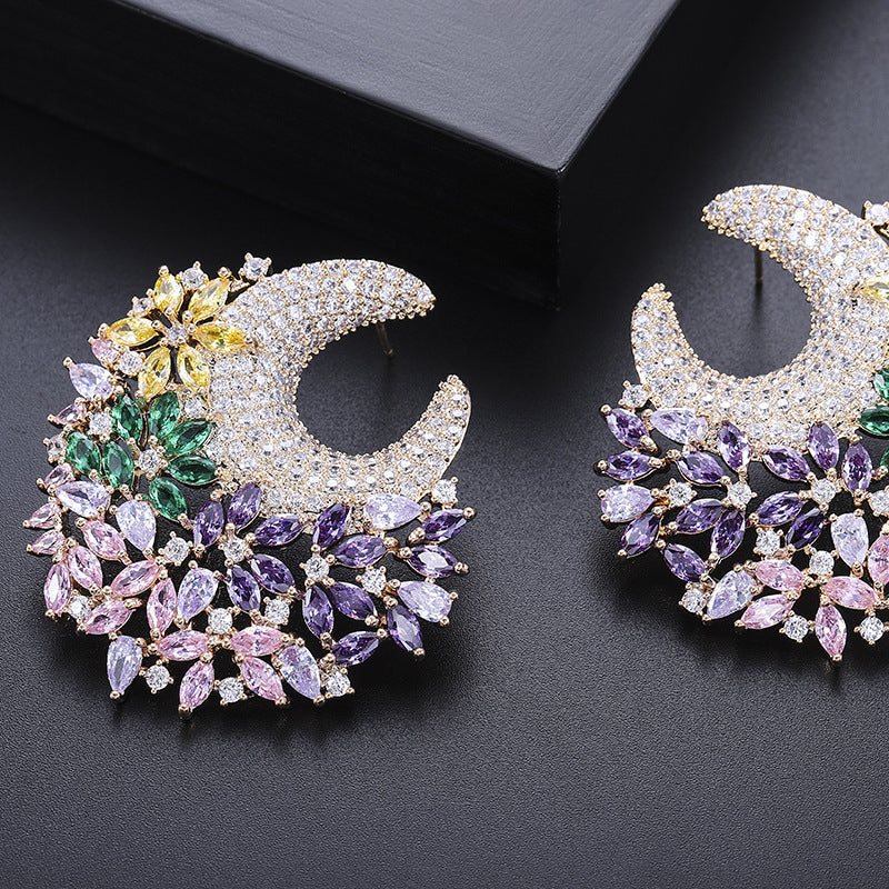 Floral Cubic Zirconia Earrings E7656