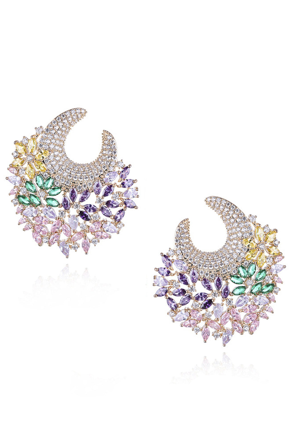 Floral Cubic Zirconia Earrings E7656