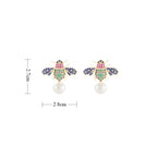 Bee Pearl Cubic Zirconia Earrings E7658