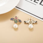 Bee Pearl Cubic Zirconia Earrings E7658