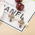 Bee Pearl Cubic Zirconia Earrings E7658