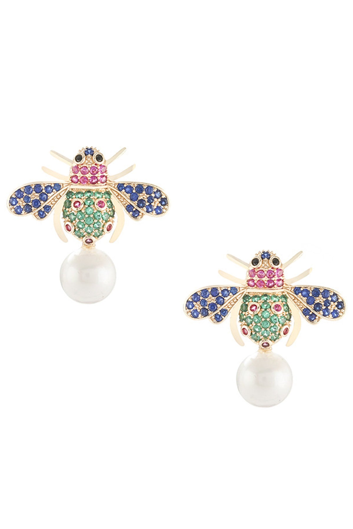 Bee Pearl Cubic Zirconia Earrings E7658