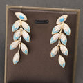 Leaf Cubic Zirconia Earrings E7659