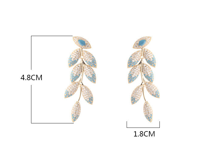 Leaf Cubic Zirconia Earrings E7659
