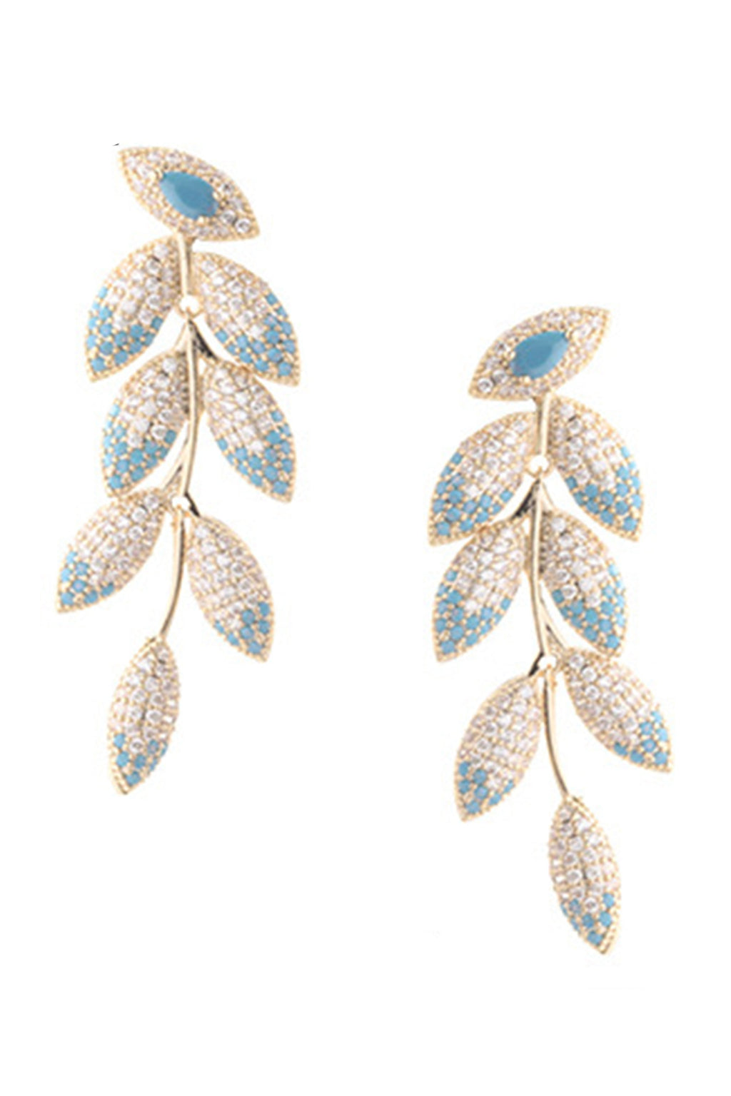 Leaf Cubic Zirconia Earrings E7659