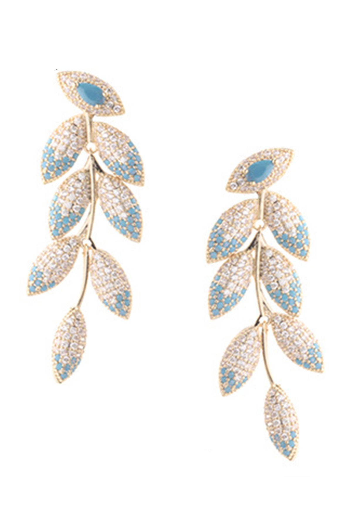 Leaf Cubic Zirconia Earrings E7659