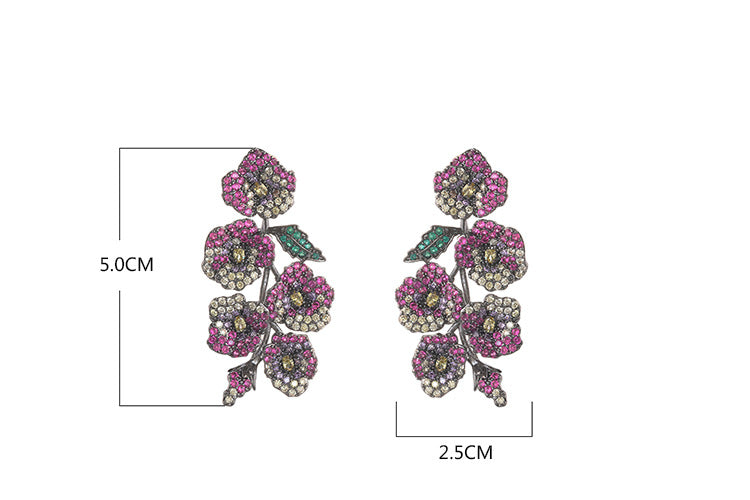 Camellia Cubic Zirconia Earrings E7660