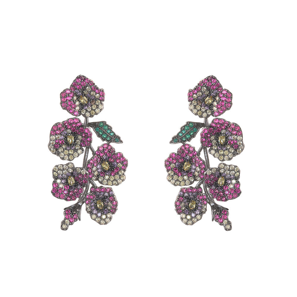 Camellia Cubic Zirconia Earrings E7660