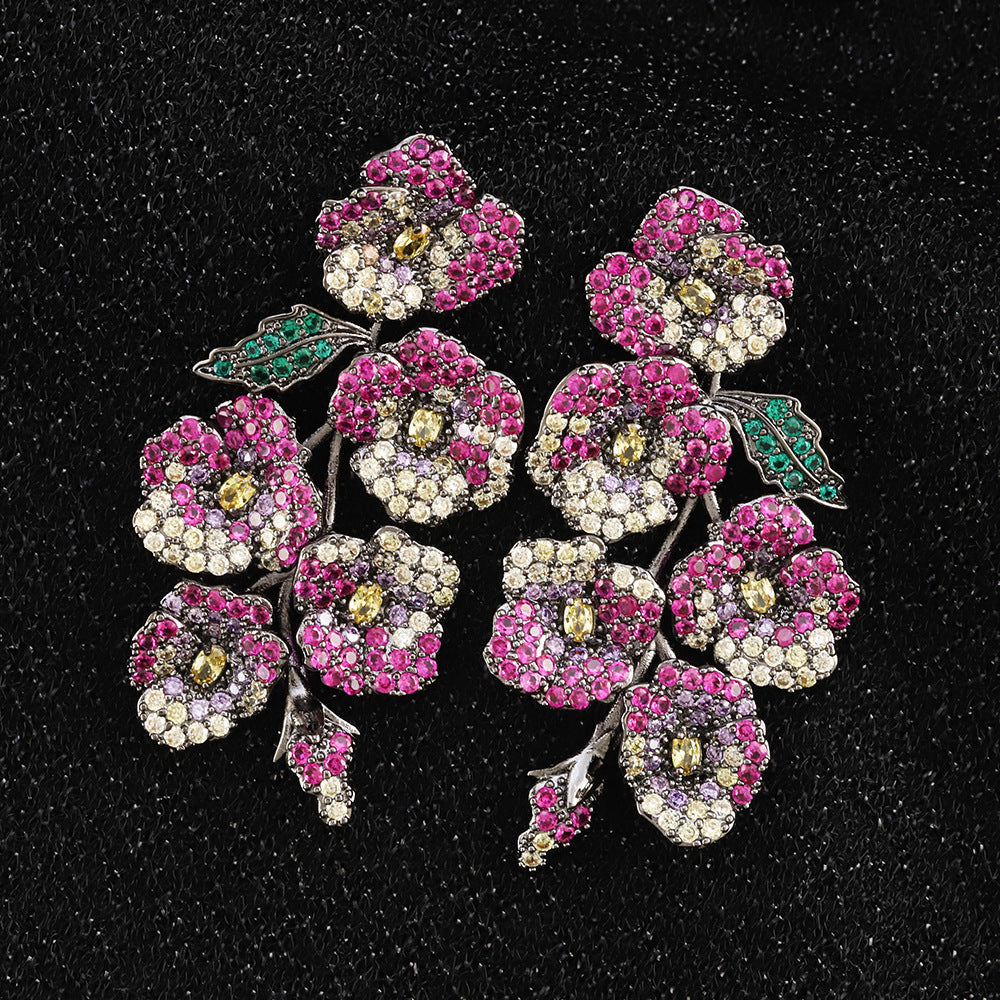 Camellia Cubic Zirconia Earrings E7660