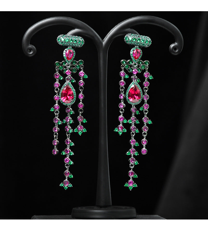 Tassel Cubic Zirconia Earrings E7662