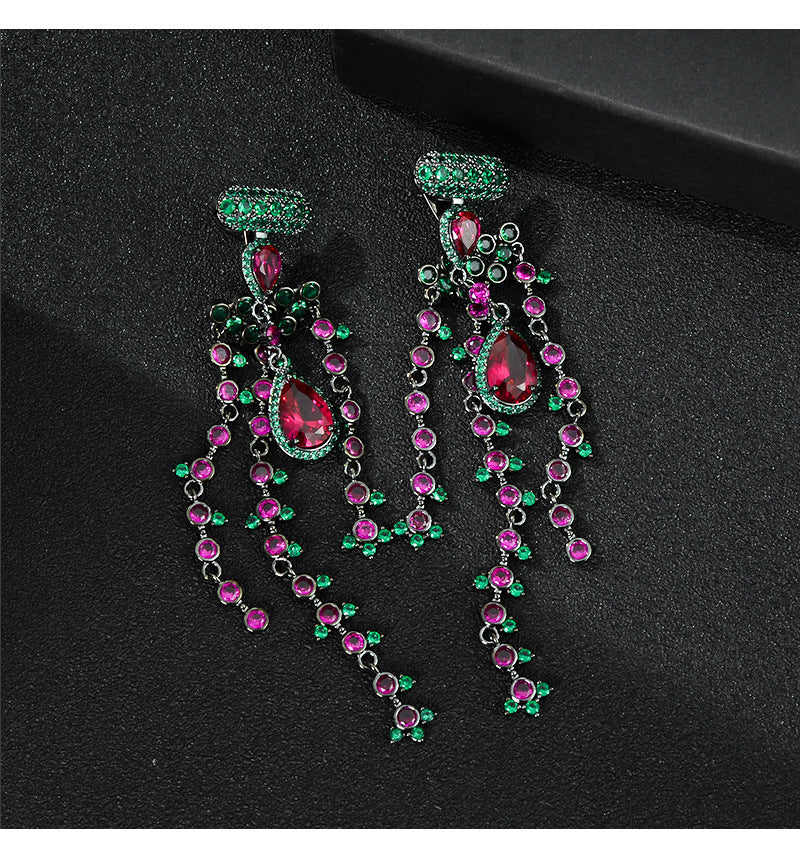 Tassel Cubic Zirconia Earrings E7662