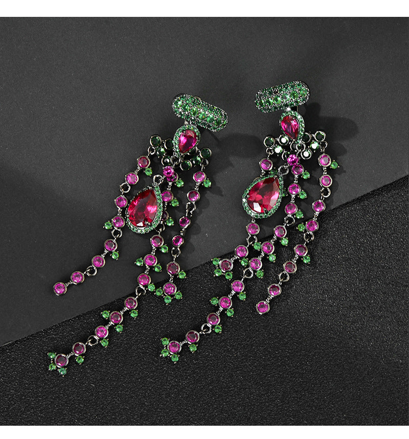 Tassel Cubic Zirconia Earrings E7662
