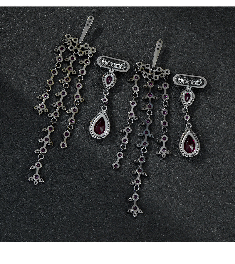 Tassel Cubic Zirconia Earrings E7662