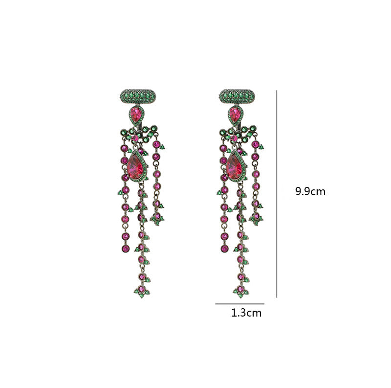 Tassel Cubic Zirconia Earrings E7662