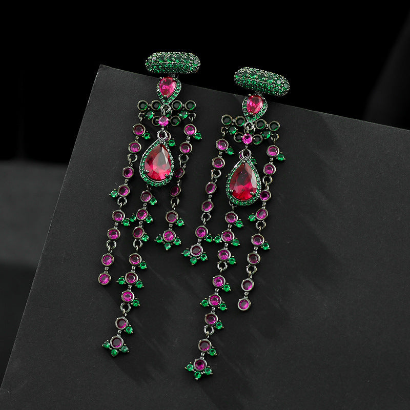 Tassel Cubic Zirconia Earrings E7662