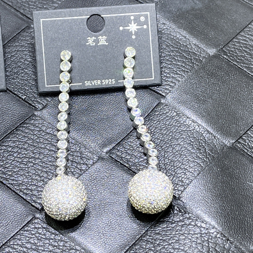 Ball Chains Cubic Zirconia Earrings E7664