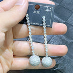 Ball Chains Cubic Zirconia Earrings E7664
