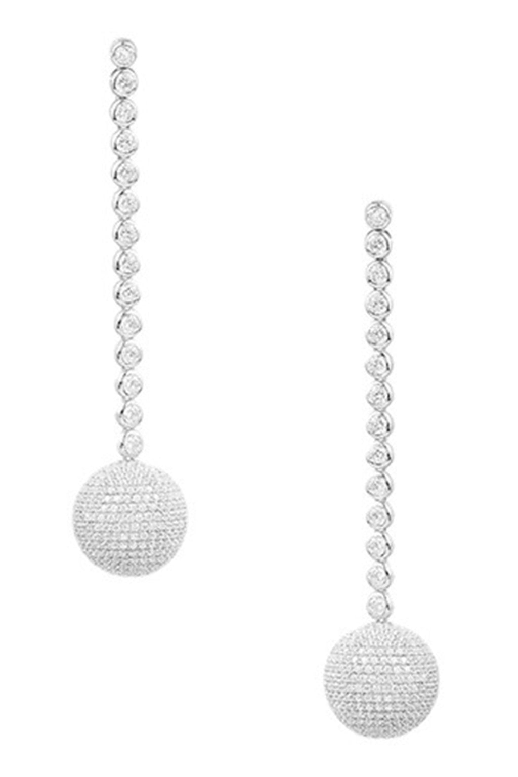 Ball Chains Cubic Zirconia Earrings E7664