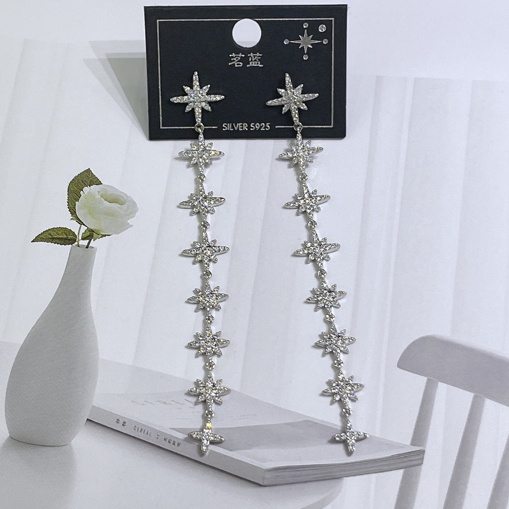 Star Chains Cubic Zirconia Earrings E7665