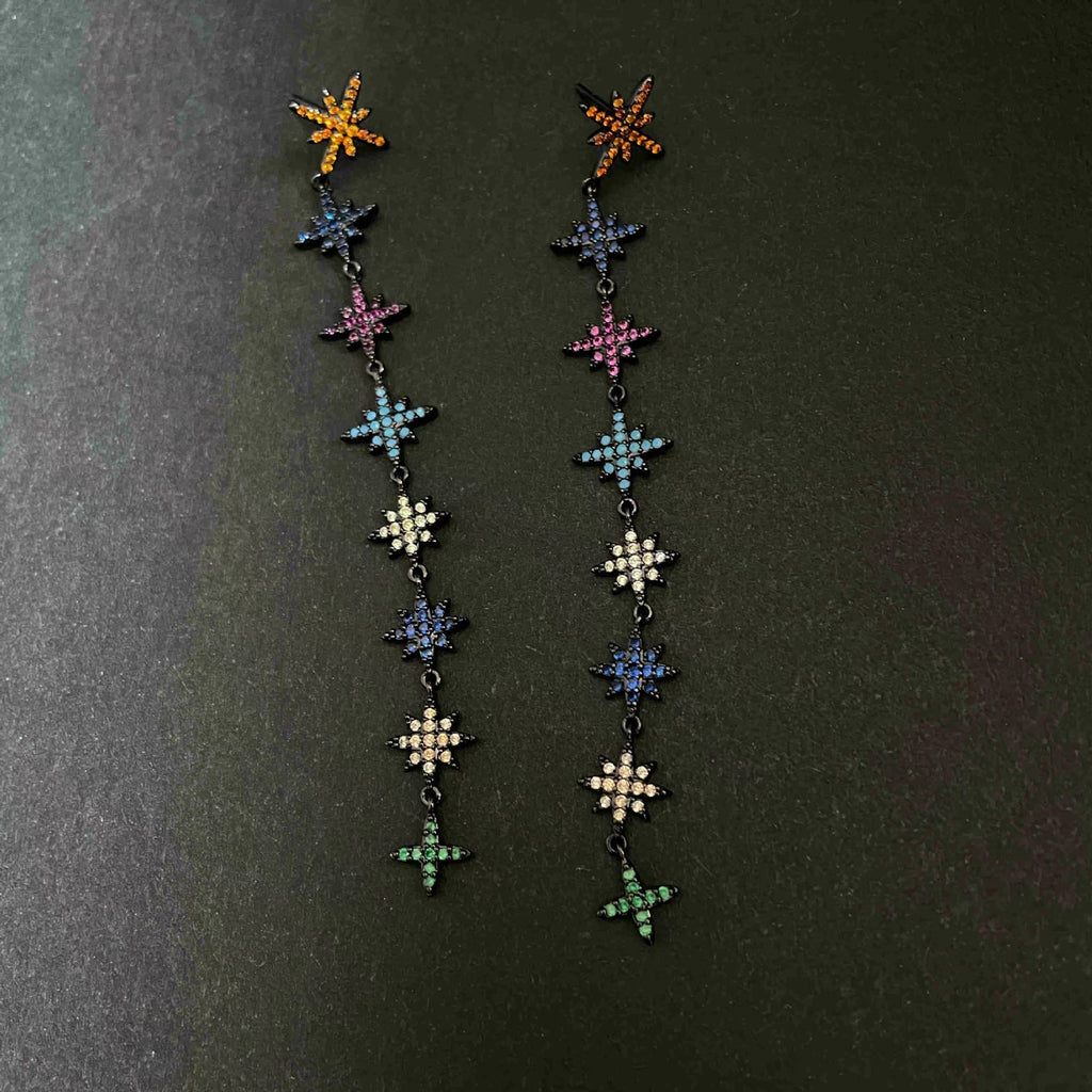 Star Chains Cubic Zirconia Earrings E7665
