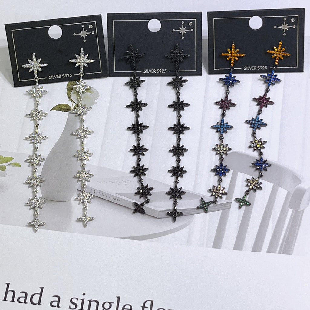 Star Chains Cubic Zirconia Earrings E7665