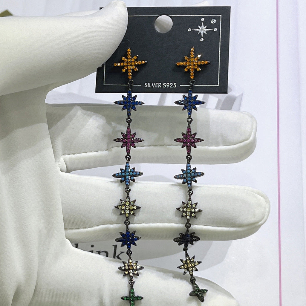 Star Chains Cubic Zirconia Earrings E7665
