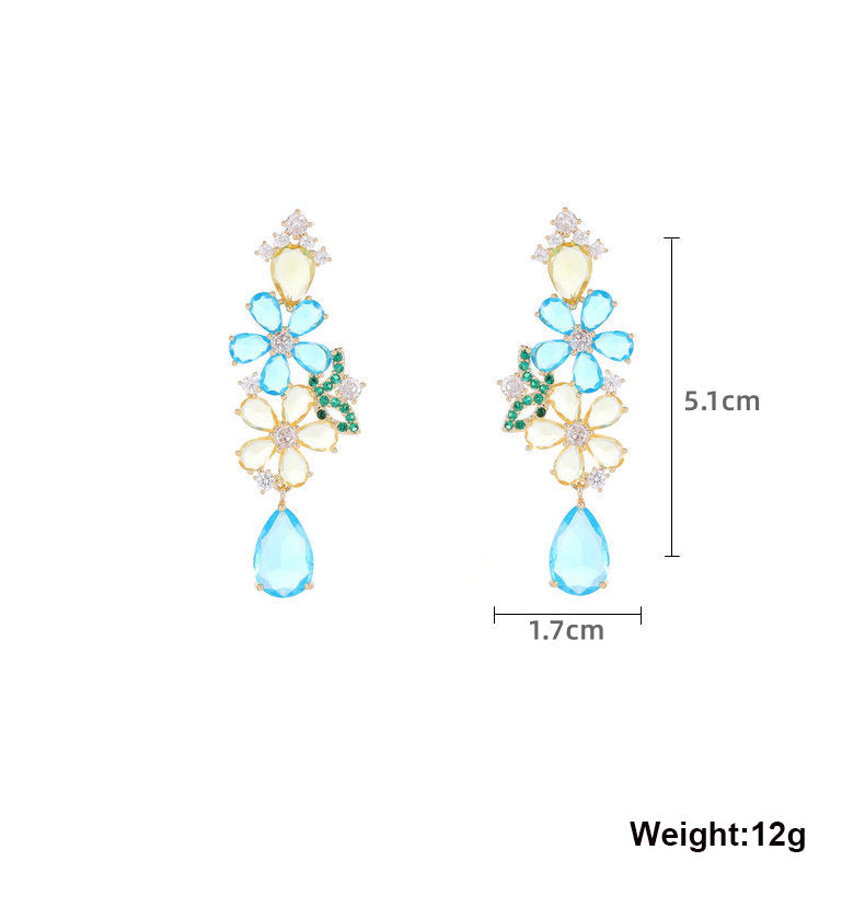 Floral Cubic Zirconia Earrings E7671