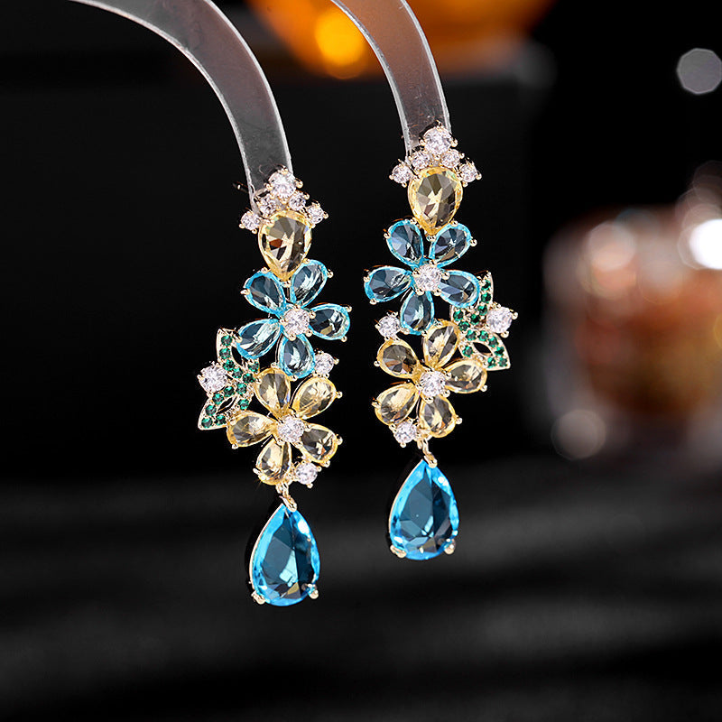 Floral Cubic Zirconia Earrings E7671
