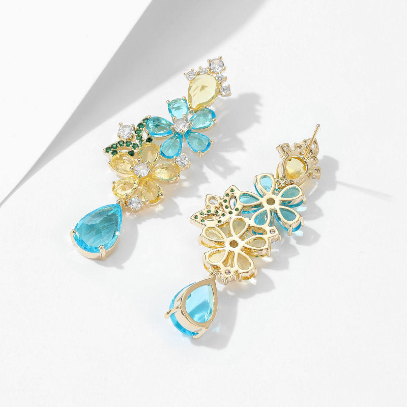 Floral Cubic Zirconia Earrings E7671