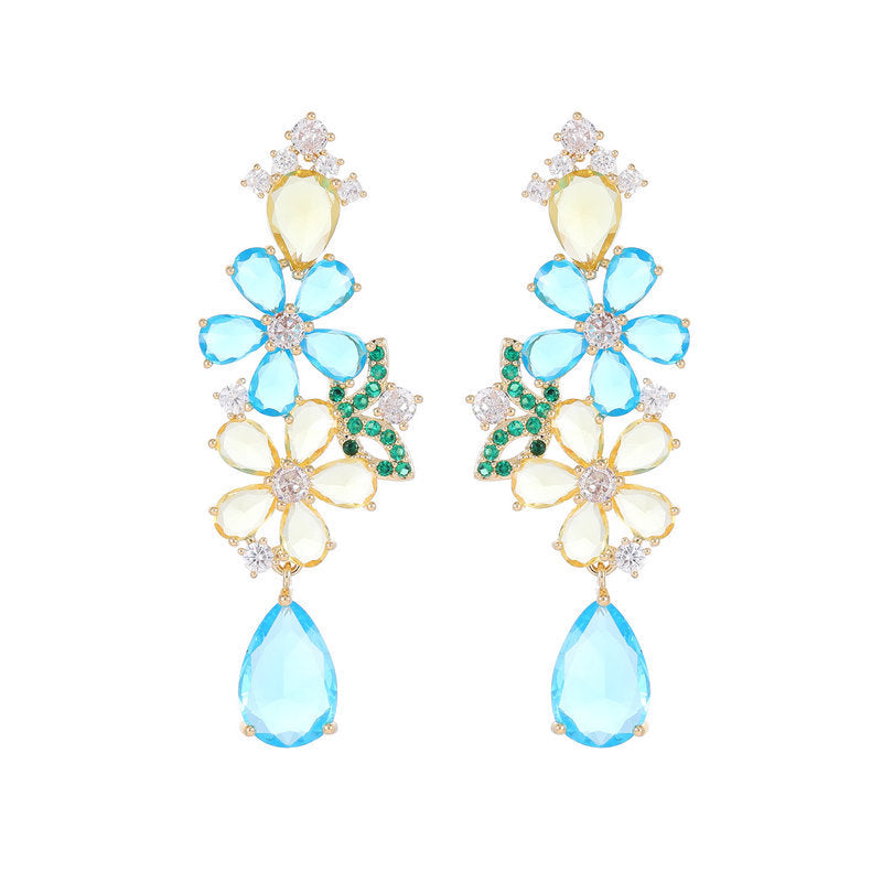 Floral Cubic Zirconia Earrings E7671