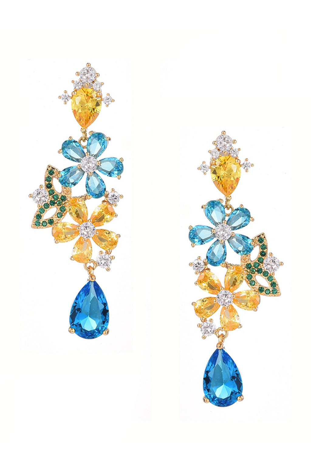 Floral Cubic Zirconia Earrings E7671