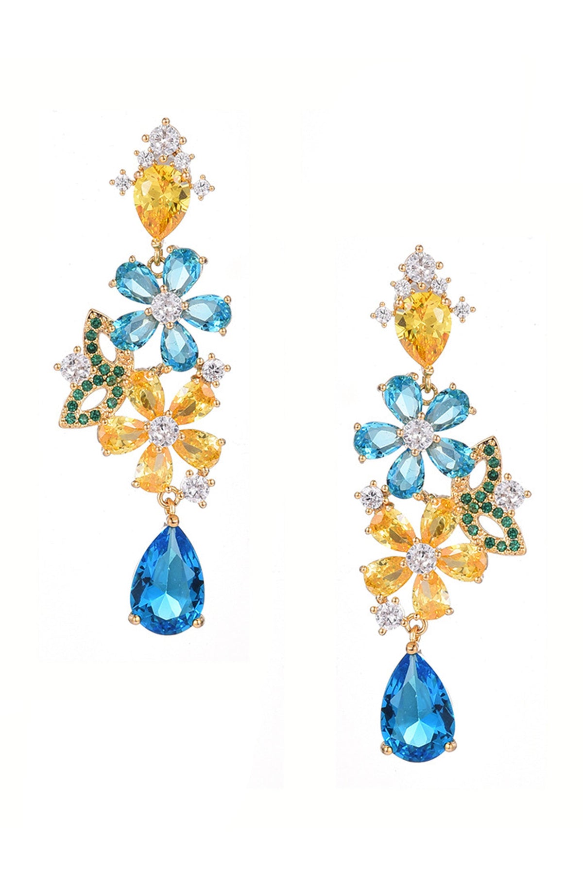 Floral Cubic Zirconia Earrings E7671