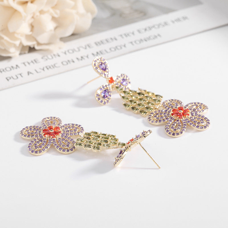 Floral Cubic Zirconia Earrings E7672