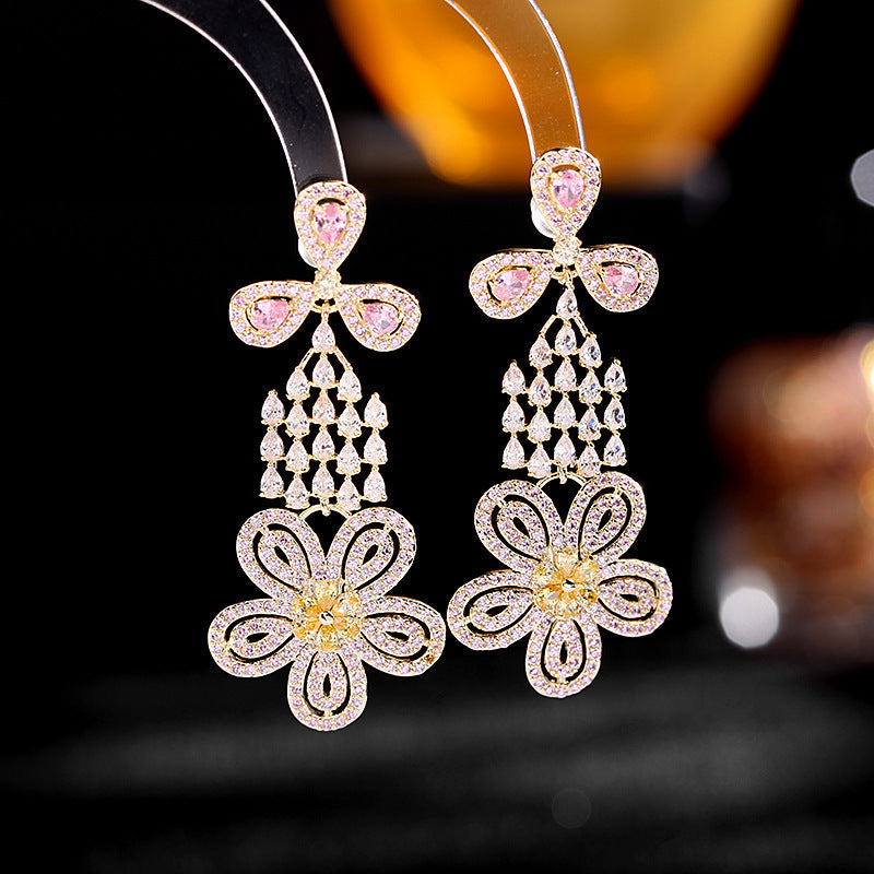 Floral Cubic Zirconia Earrings E7672