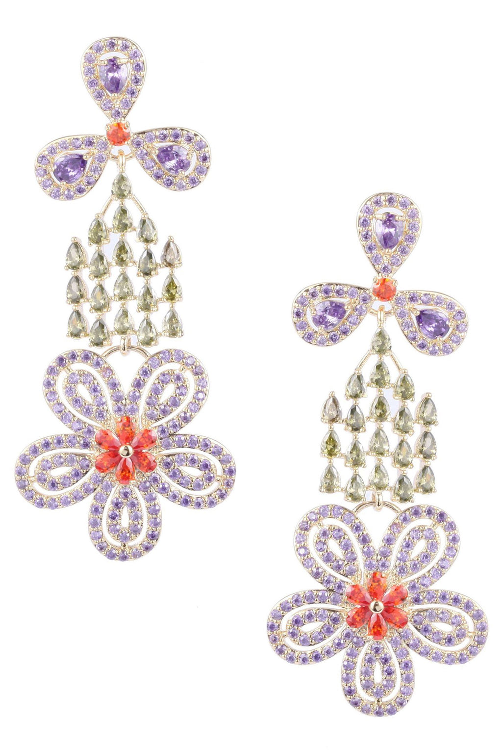 Floral Cubic Zirconia Earrings E7672