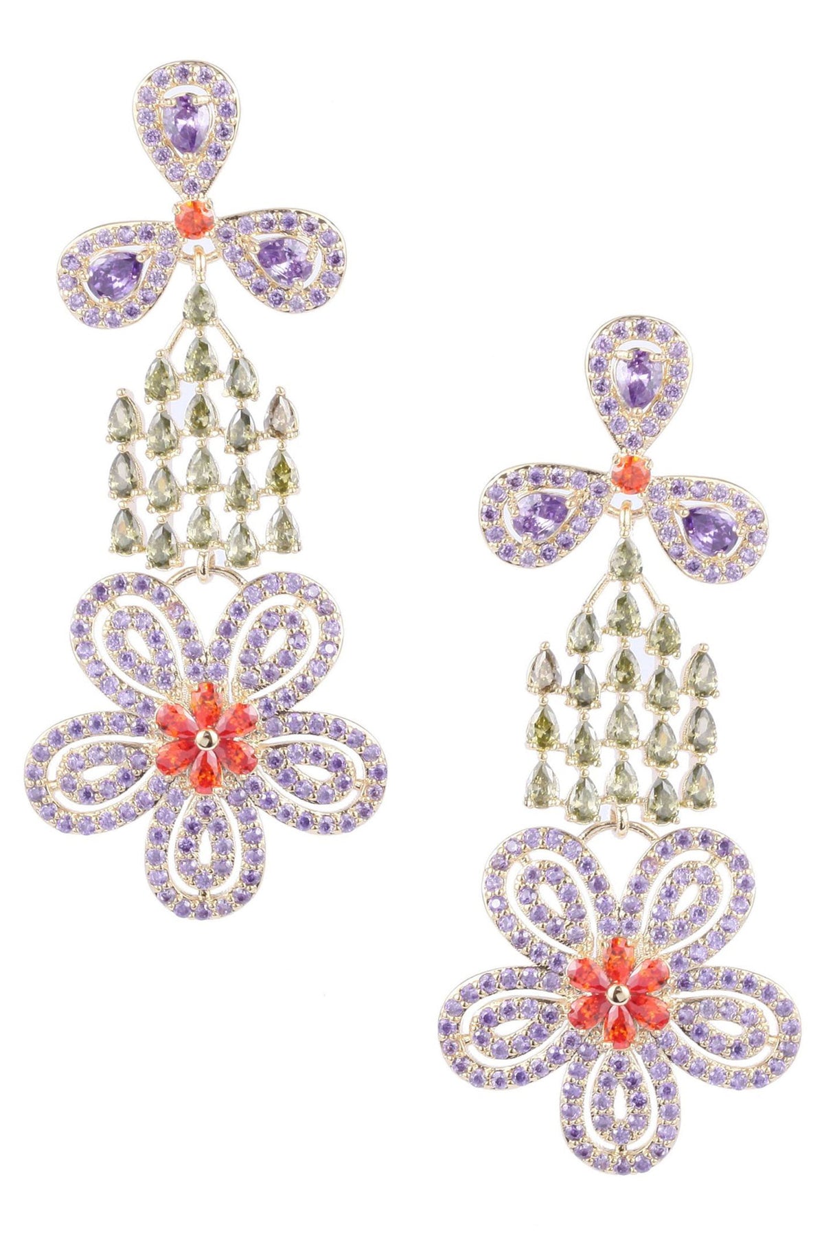 Floral Cubic Zirconia Earrings E7672
