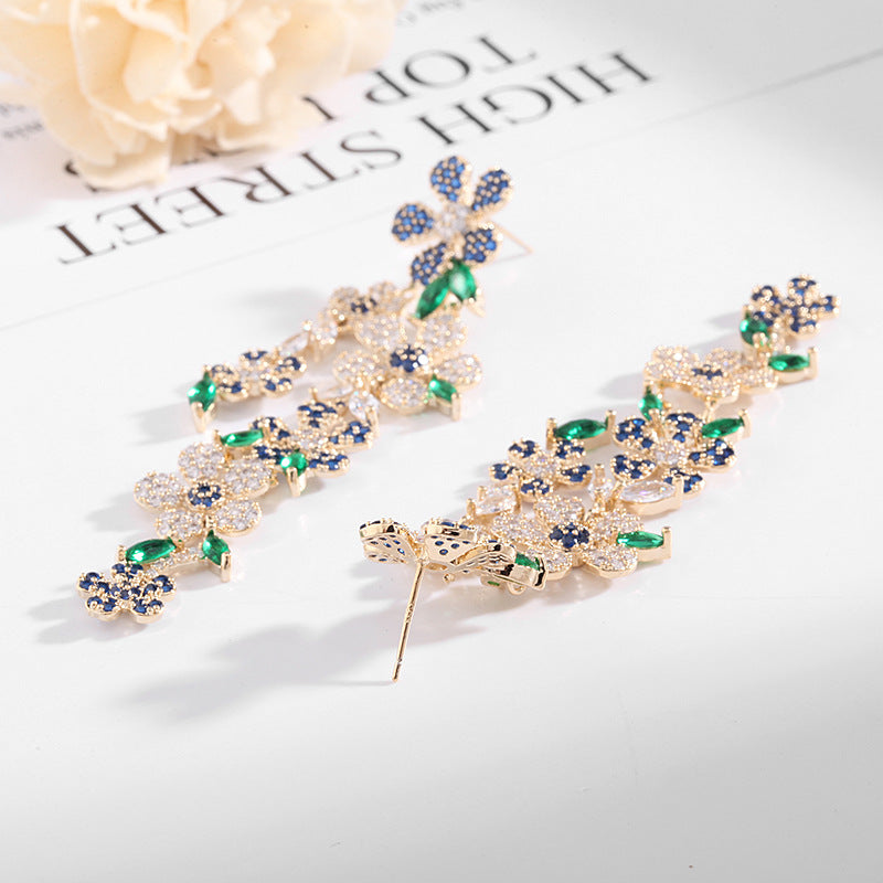Floral Cubic Zirconia Earrings E7676